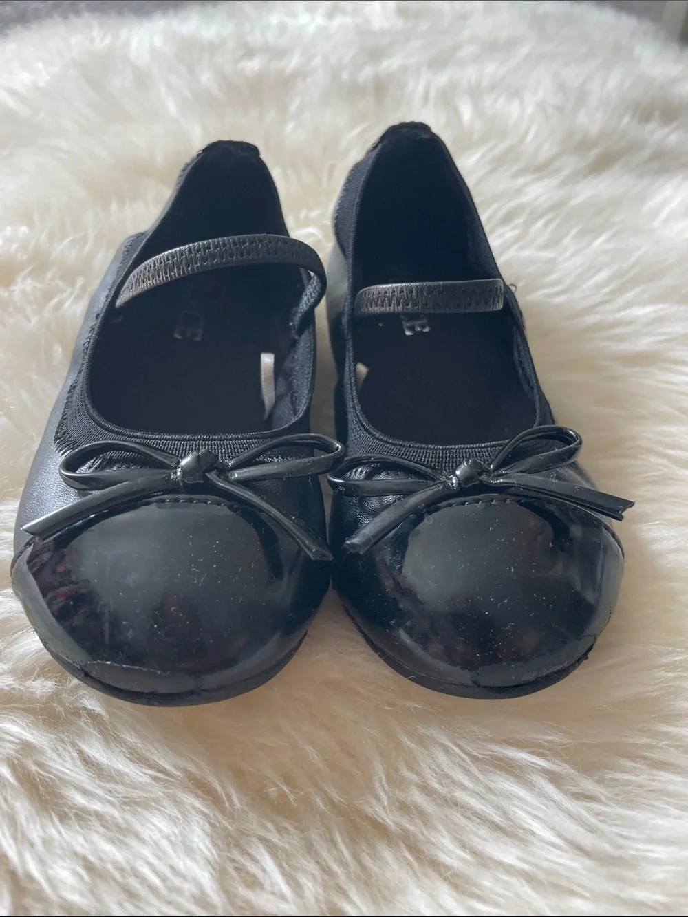The Children's Place Black Mary Jane Flats with Bow Detail